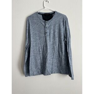 Banana Republic Henley Shirt Mens Medium Heather Gray Moisture Wicking Authentic